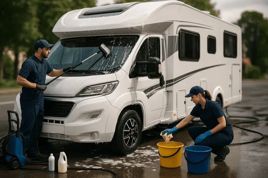 Disfruta de tus viajes en autocaravana manteniéndola siempre limpia. Así proteges su pintura, evitas daños y aumentas su valor de reventa.